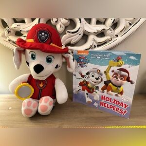 Paw Patrol Marshall Plush and Holiday Helpers Book